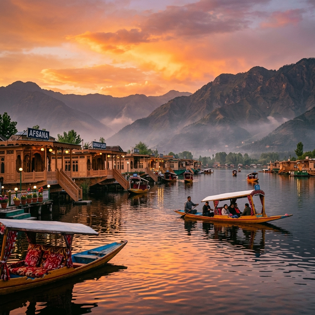 Sunset over Dal Lake Srinagar