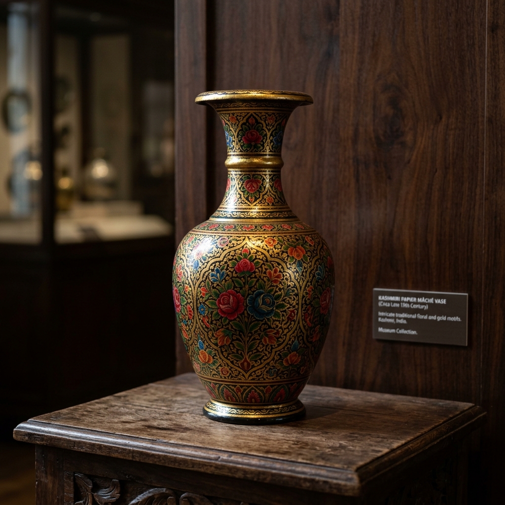 Kashmiri Papier Mache Urn